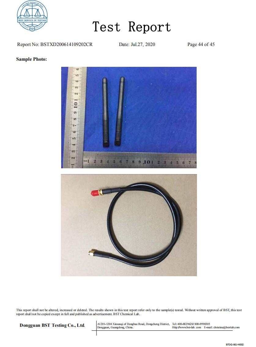whireless antena dan kabel RF d Rosh 2015/863/EU sertifikasi